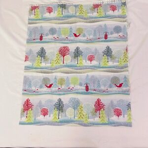 Henry Glass Holiday Cheer Jan Shade Beach Winter Tree Cotton Fabric Print 1/2 yd